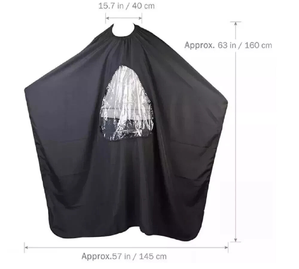 Hair Cutting Barber Cape with Viewing Window - Salon Cover & Hair Drape