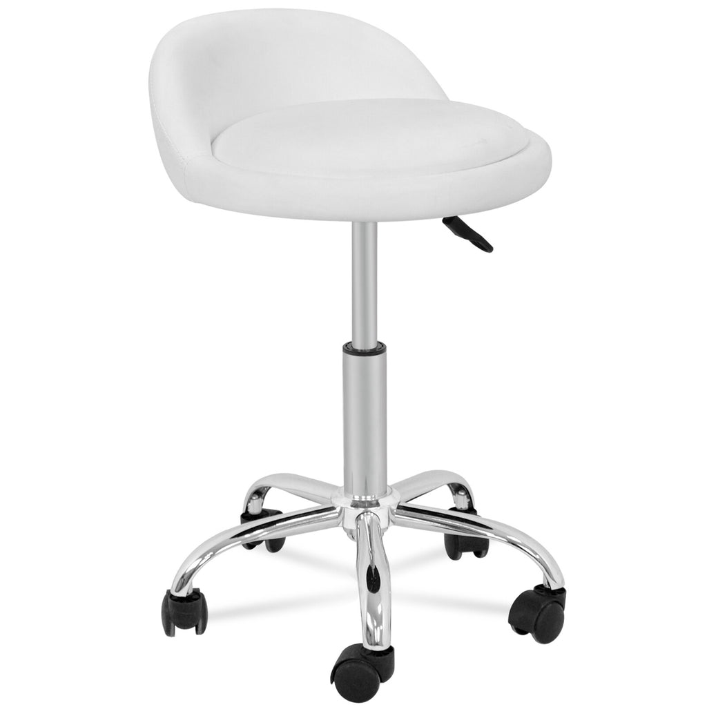 Adjustable Hydraulic Salon & Spa Stools with Back Rest - Rolling Medical Chairs