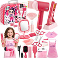 Kids Hair Salon Play Set with Carrying Case, Lights & Accessories for Girls