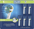 Oral-B Floss Action Replacement Brush Heads with Bacterial Protection - 5 Pack