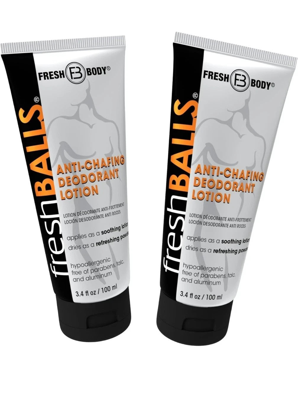 Anti Chafing Lotion to Powder Men Deodorant Cream Multi-Pack – Fresh Balls 3.4 oz