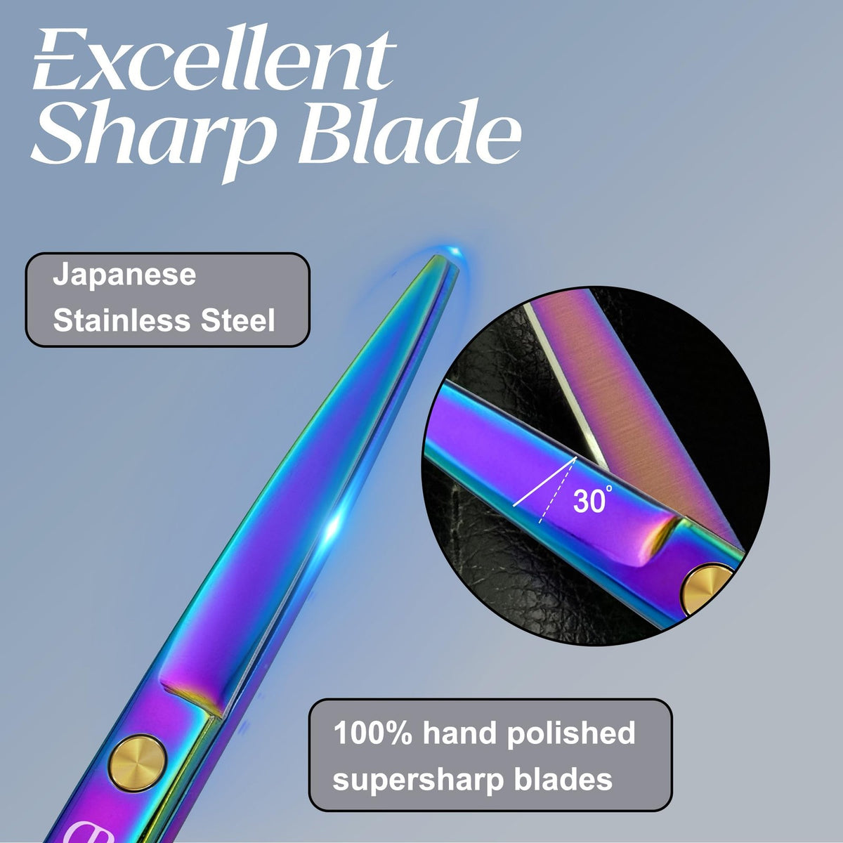 Professional Hair Cutting Scissors 6.5 Inch Ergonomic Thinning Shears