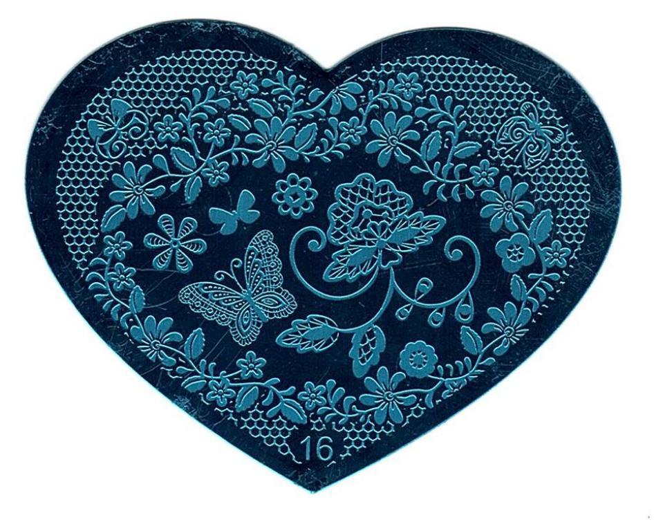 5 Pack Nail Art Stamping Plates Set Heart Design Manicure Tools