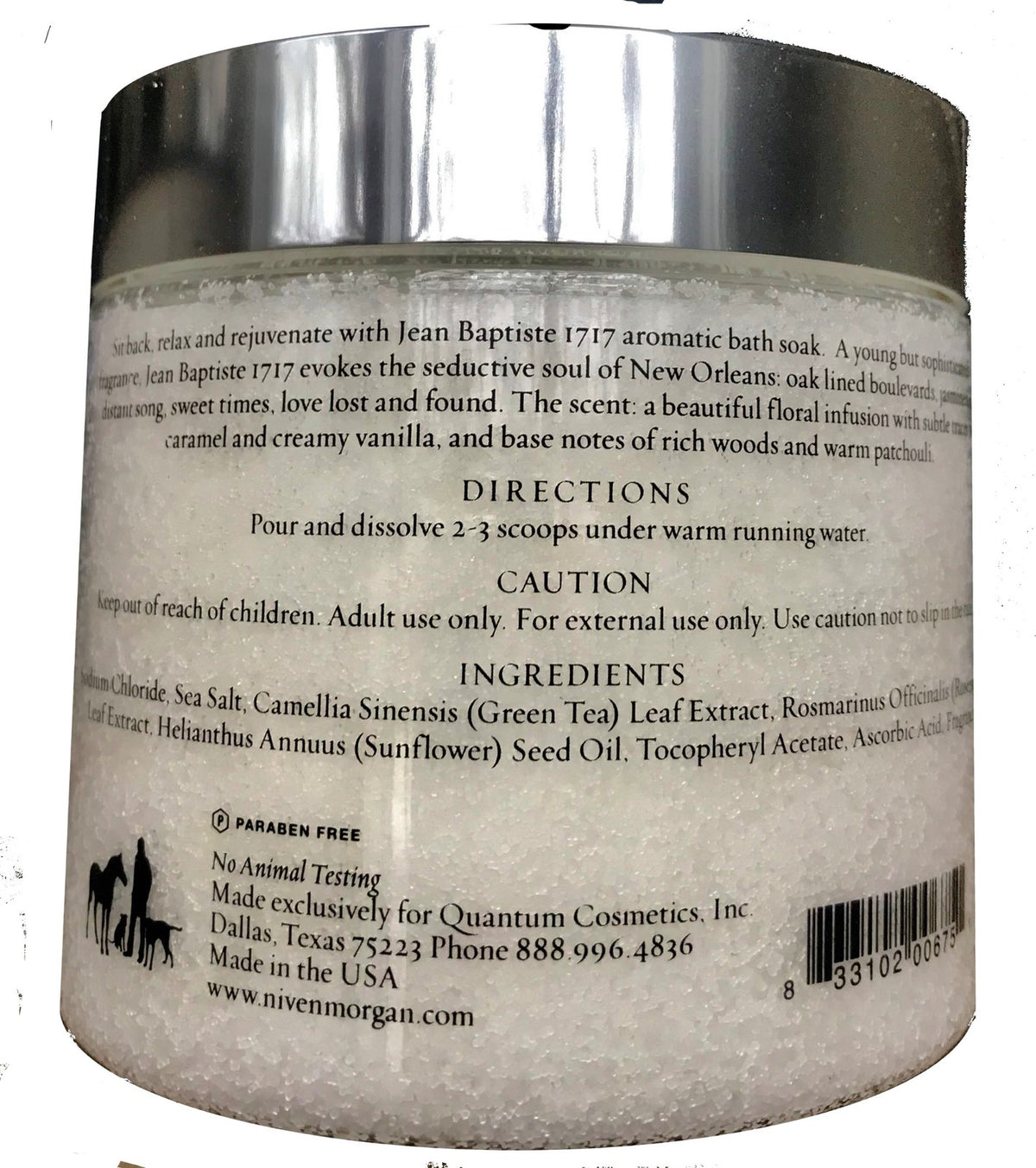 Relaxing Bath Salts with Dead Sea Salt & Vitamin E - 18 oz Jar