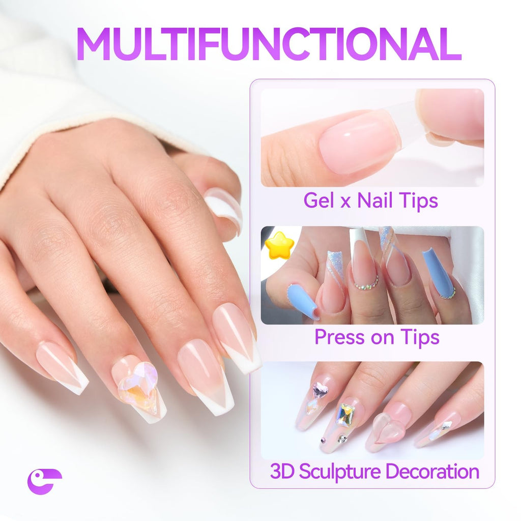 Solid Nail Glue Gel for Press-On Tips - Long-Lasting 30g
