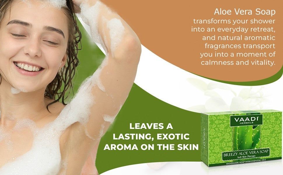 Natural Aloe Vera & Honey Soap Bars Pack of 3 Moisturizing Skin Care