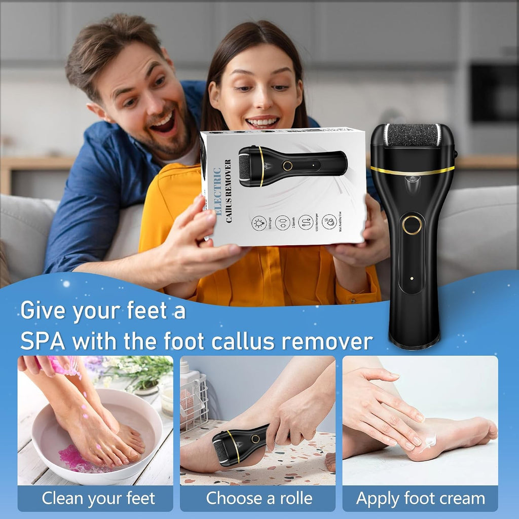 Electric Foot Callus Remover with 3 Rollers Waterproof Foot Care Kit