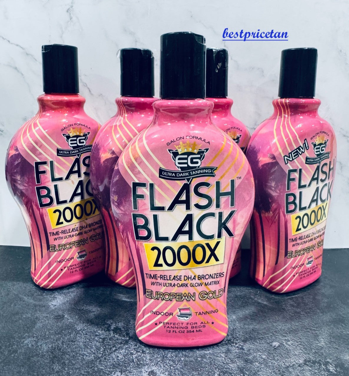 European Gold 2000X Indoor Tanning Lotion Set - 12 fl oz Each, 5 Pack