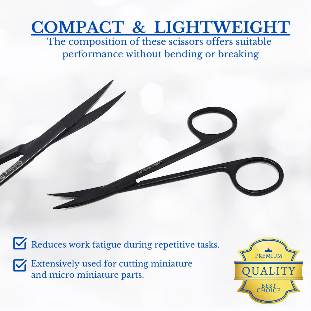 Unisex Stainless Steel Grooming Scissors 4.5-inch Curved Nail & Beard Trimming