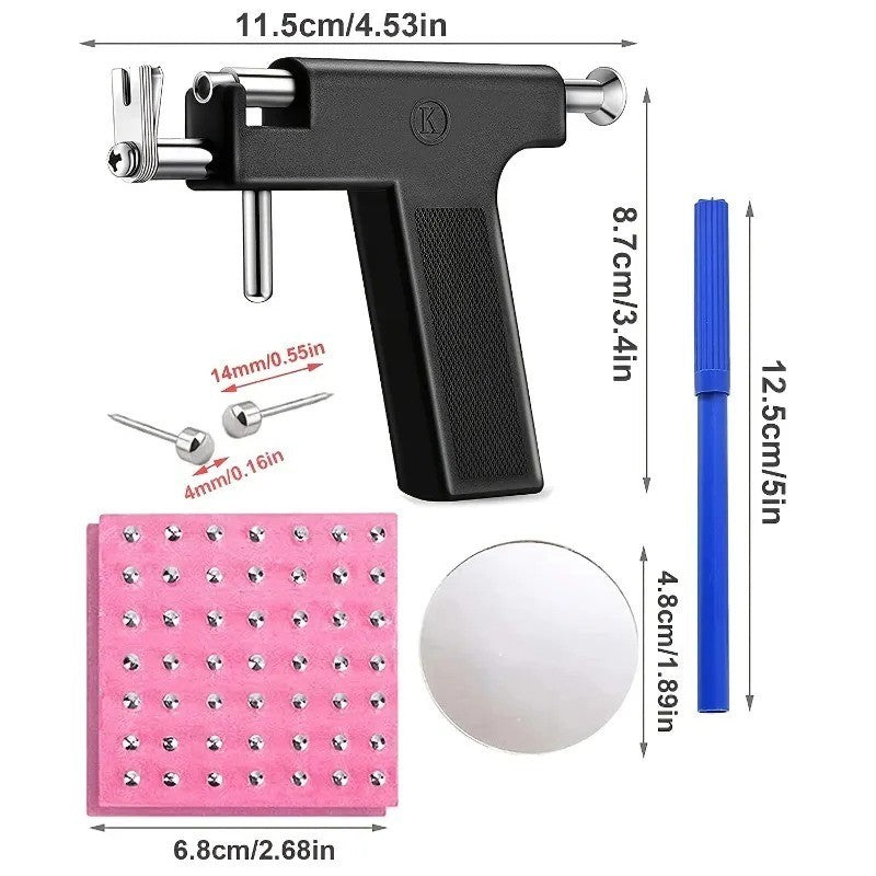 Professional Ear Piercing Gun Kit with 98 Studs – DIY Body Jewelry Tool