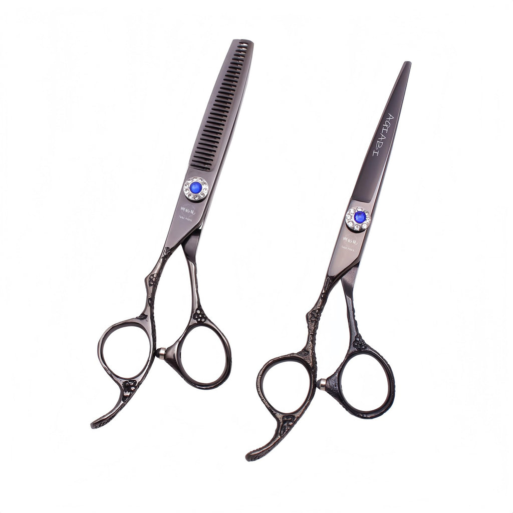 Left-Handed Hair Cutting & Thinning Scissors - Sharp Barber Shears, 6 Inches