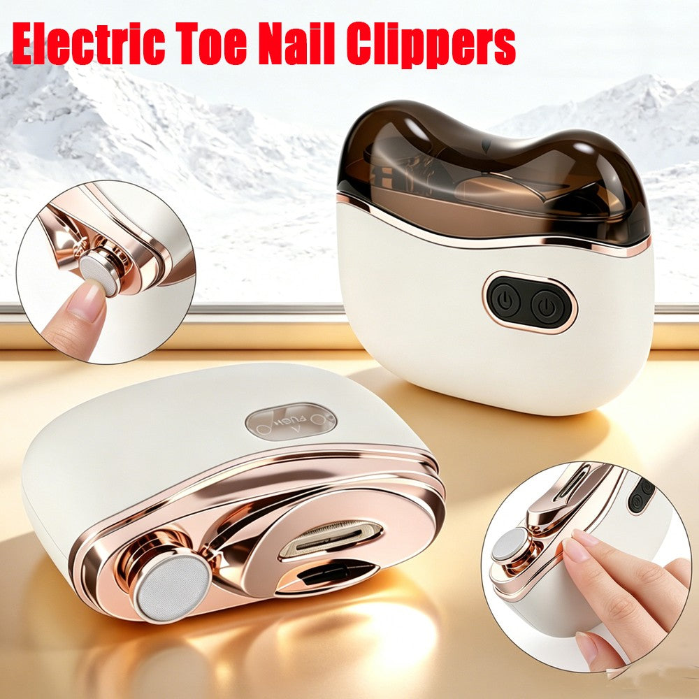 Electric Nail Clipper Polisher with Light - 2-in-1 Rechargeable Nail Trimmer for Kids Adults