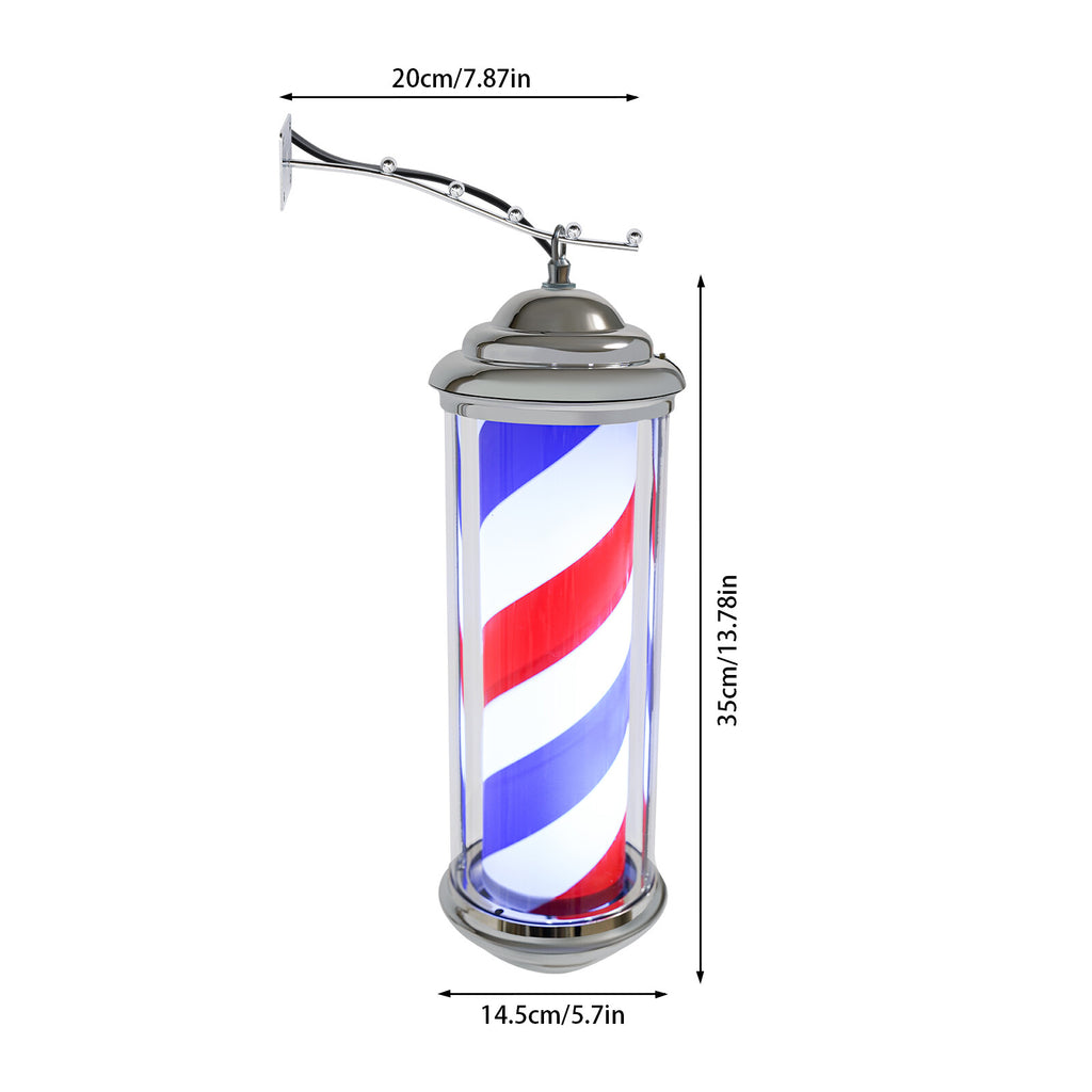 Barber Shop Rotating LED Pole Light Sign Outdoor Indoor Hair Salon Display
