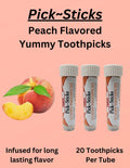 Peach Flavored Toothpicks - Long-Lasting Fresh Breath & Snack