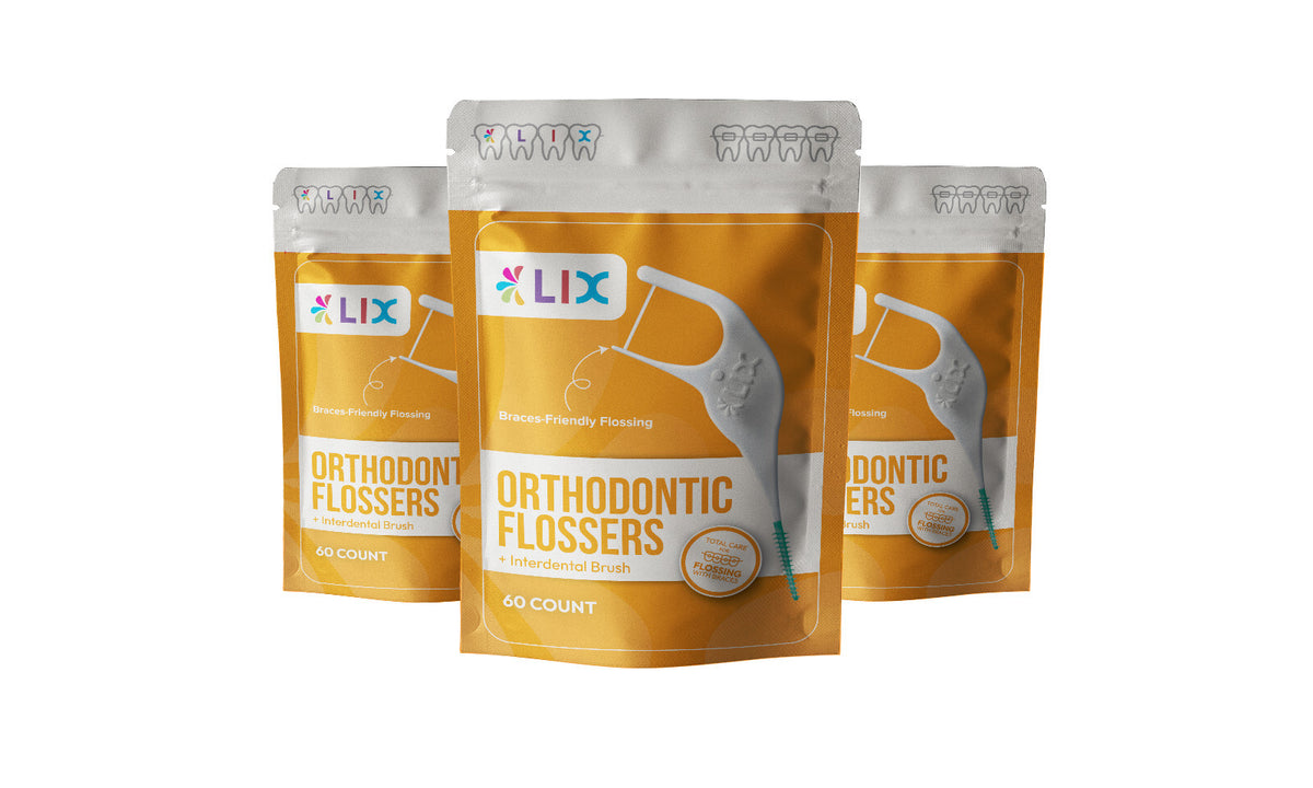 Orthodontic Flosser with Interdental Brush Pack of 2 - Easy Braces Flossing Tool