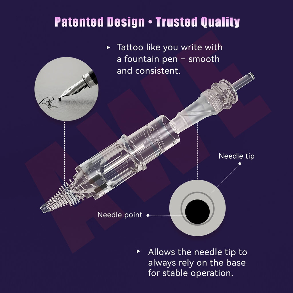 Round Shader Tattoo Cartridges 11RS - 20 Pack, Sterile Needles for Shading