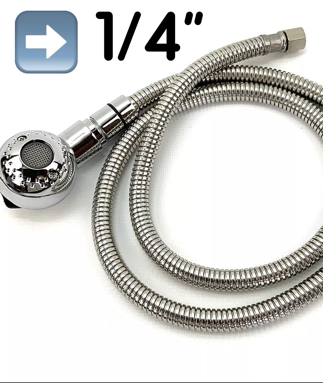 Salon Shampoo Bowl Sprayer Hose with 1/4 Inch Connector and On/Off Button