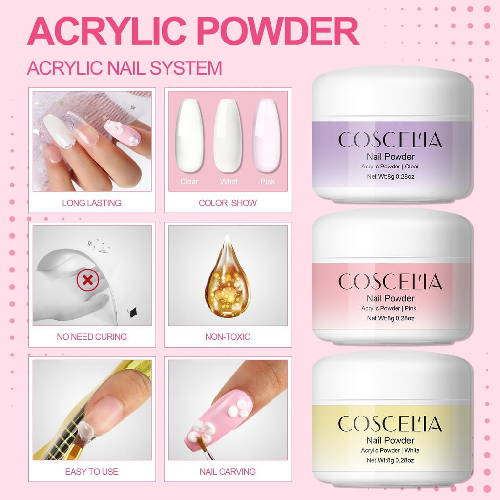Acrylic Nail Kit for Beginners with Drill and UV Light - Complete Salon-Quality Set