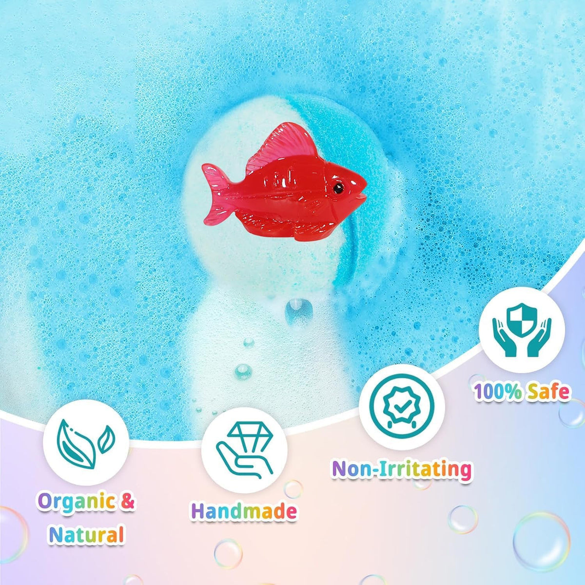 Kids Bath Bombs with Surprise Toys - 24 Pack Jungle & Sea Animal Fizzies