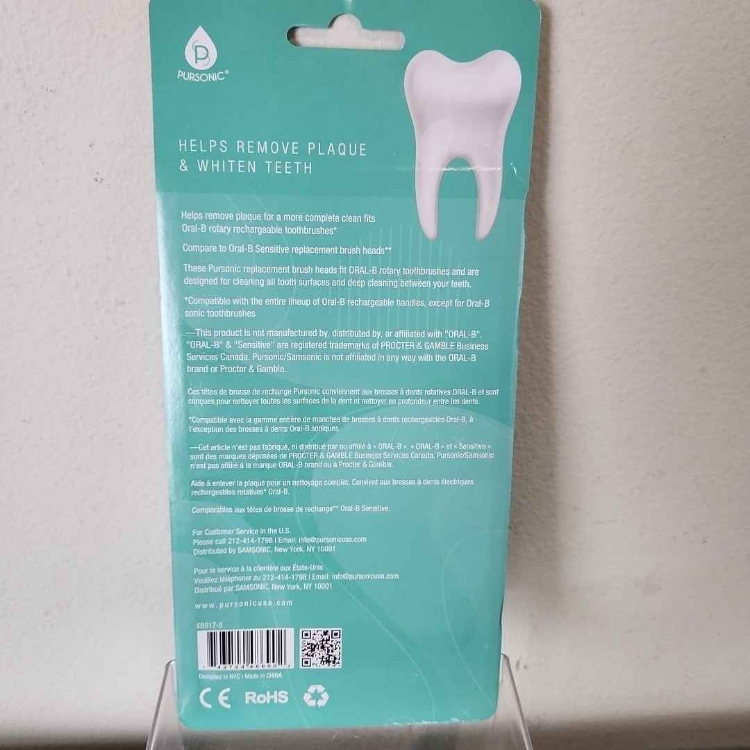 Genuine Pursonic Toothbrush Replacement Heads 8 Pack - Oral Care