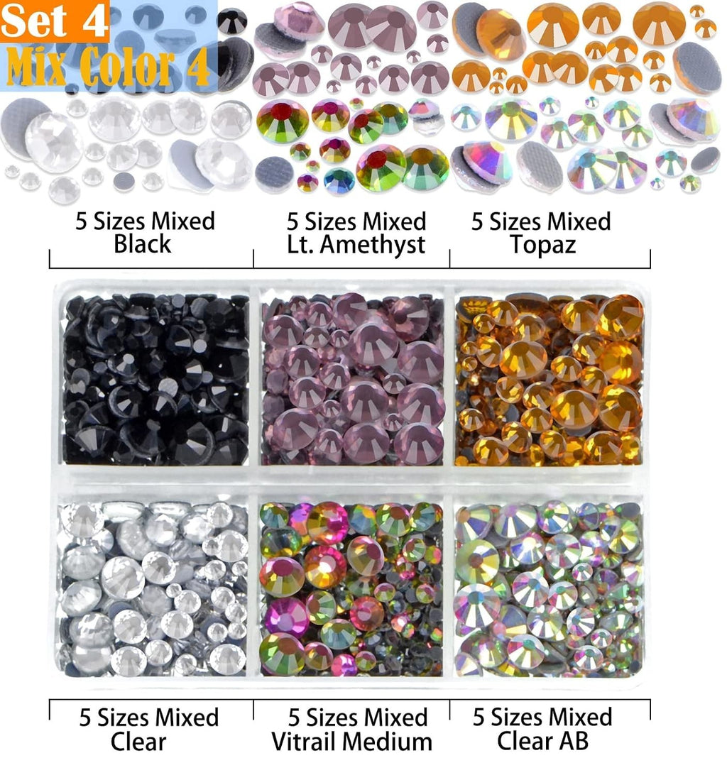 10,000PCS Hotfix Rhinestones Craft Kit with 24 Colors & 5 Sizes for DIY Jewelry & Clothing