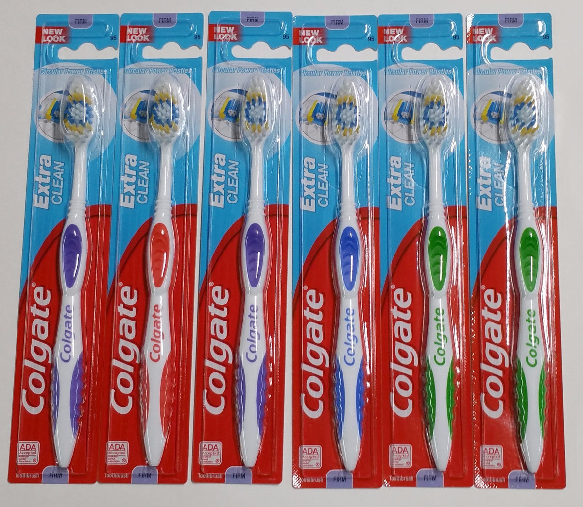 12 Pack Extra Firm Full Head Toothbrushes with Circular Power Bristles