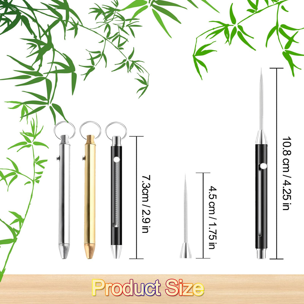 Portable Titanium Toothpick Set - Reusable Pocket Toothpick with Keyring
