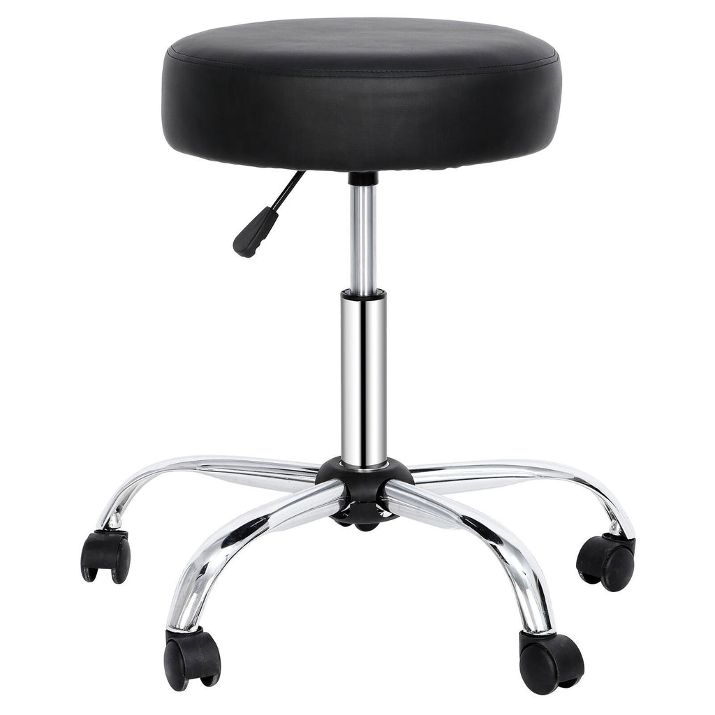 Adjustable Drafting Stool with Wheels Black - Multi-Purpose Salon & Office Chair