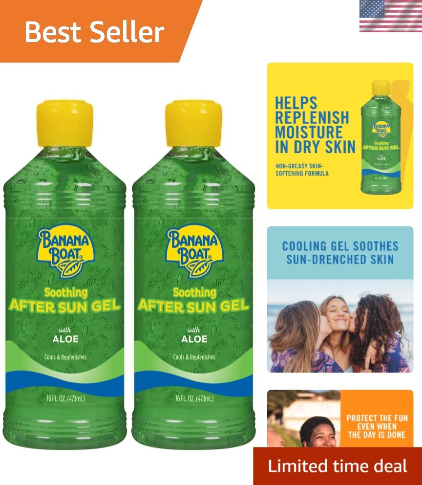 Aloe Vera Gel for Sunburn Relief 32 oz Twin Pack - Soothing After Sun Care