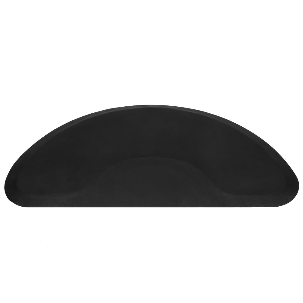 Salon Barber Chair Anti-Fatigue Floor Mat 3x5 Black Semicircle 1/2" Thick