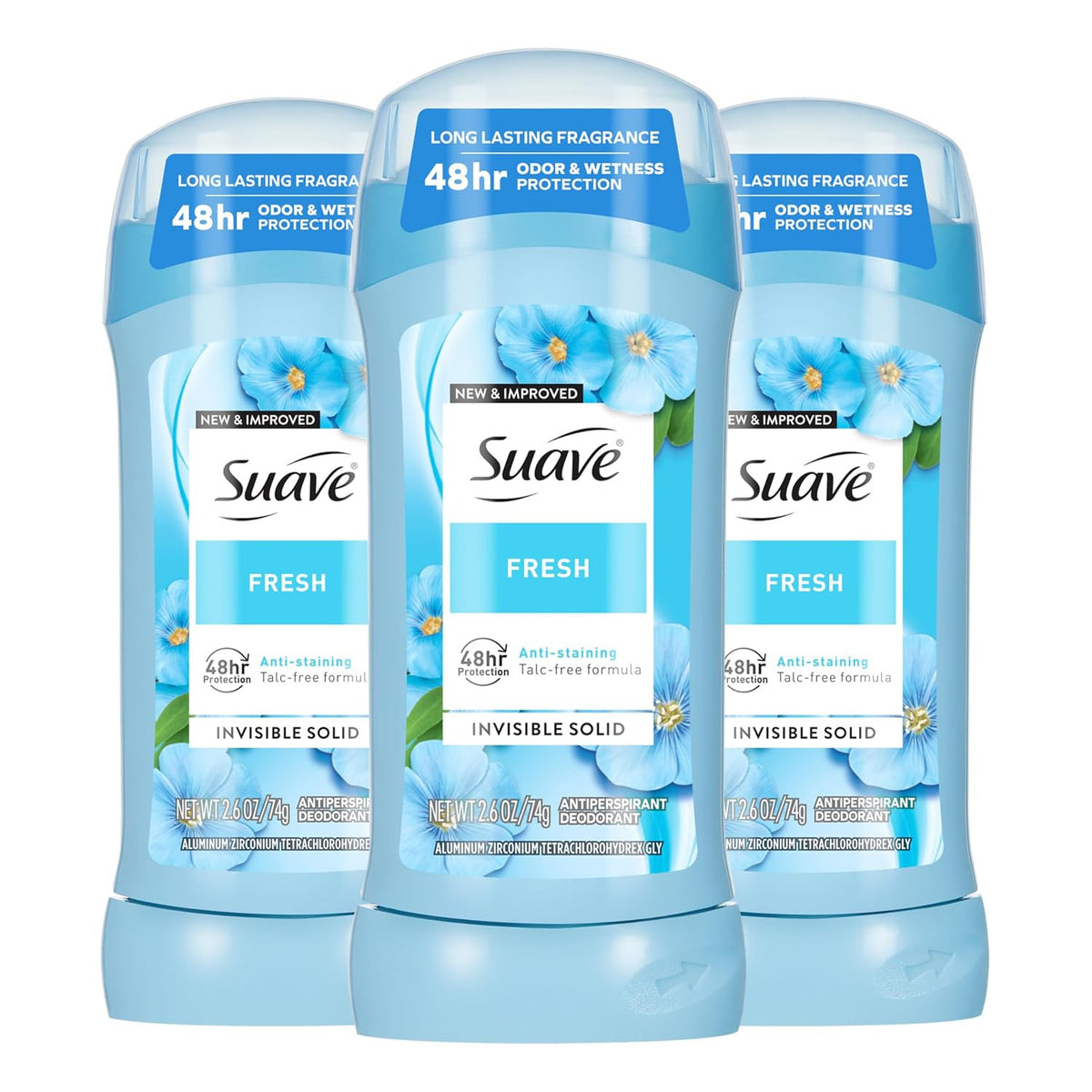 Women’s Invisible 48-Hour Deodorant Stick - Sensitive Skin, Anti-Stain, 3 Pack