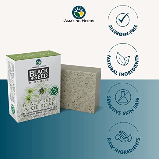 Black Seed Aloe Bar Soap with Pure Black Cumin Seed Oil - 4.25 oz