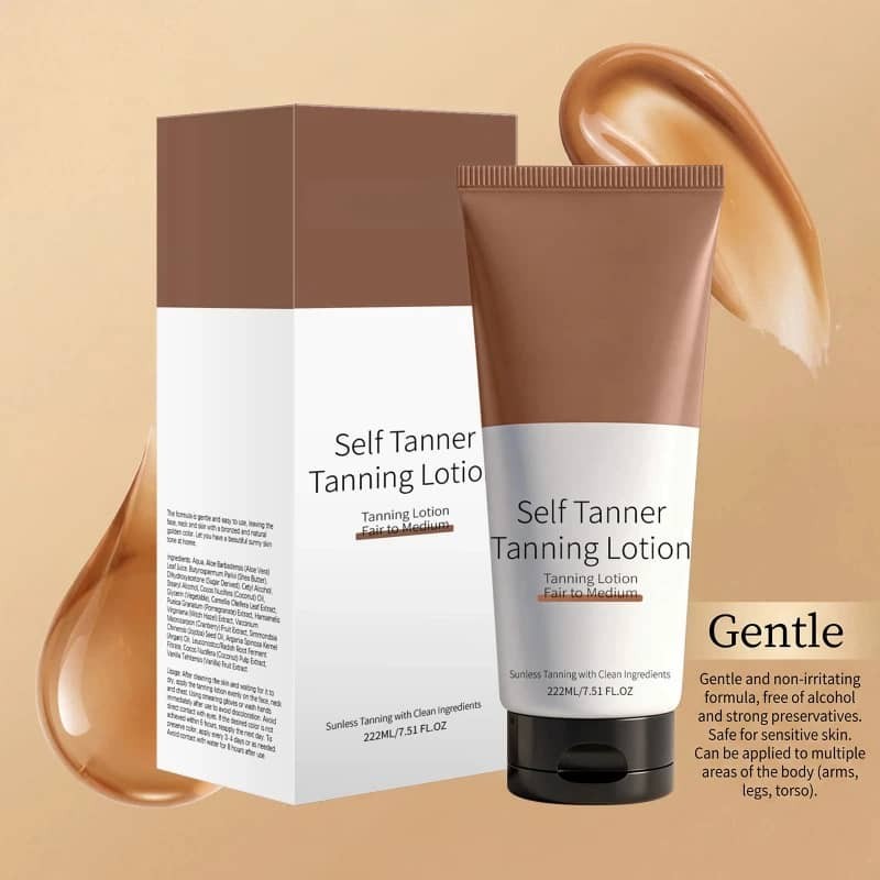 Herbal Self Tanner Lotion for Natural Sunless Bronze Glow - Hydrating Body Moisturizer