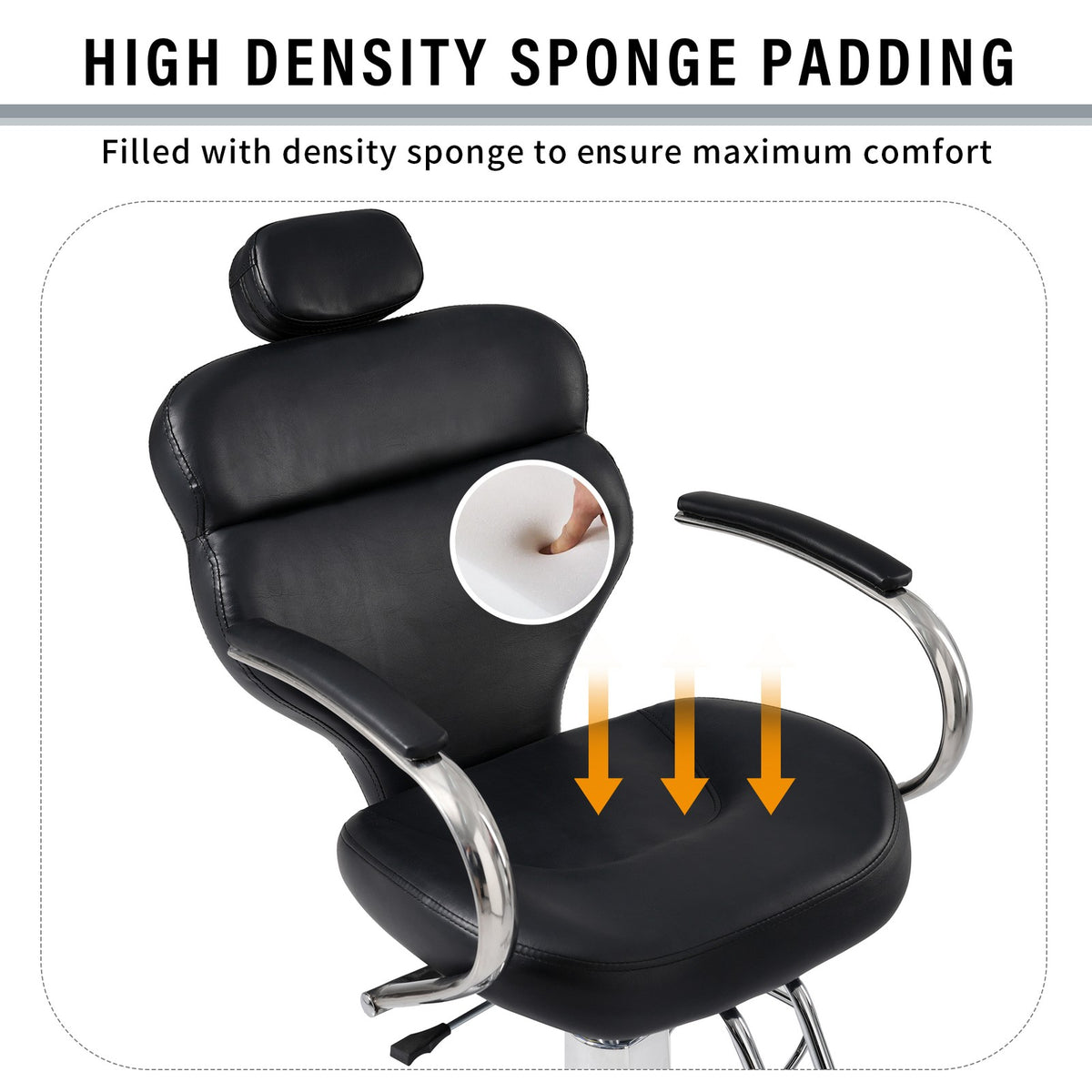 Hydraulic Reclining Barber Chair with Footrest for Salon Hair Styling Spa
