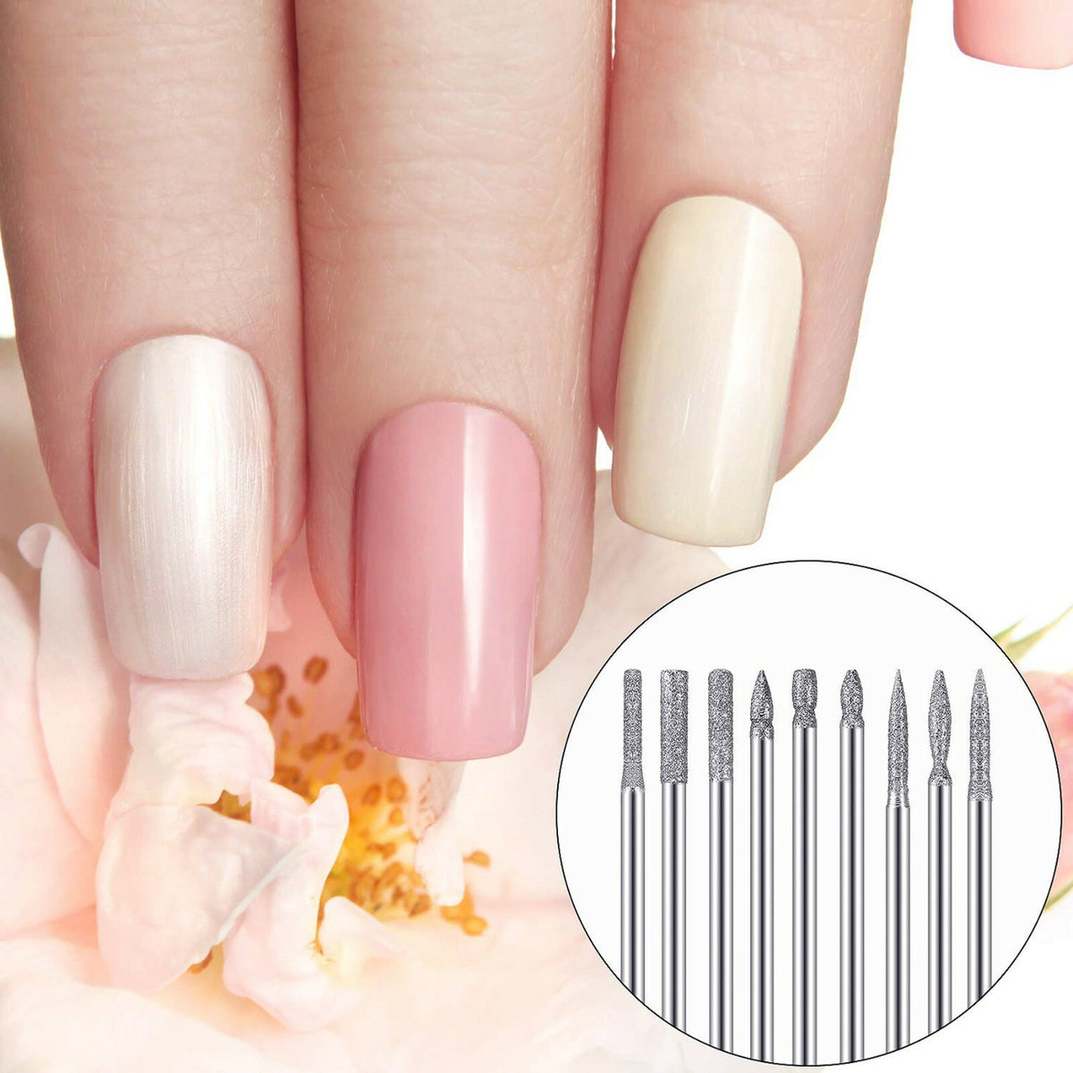 30Pcs Nail Drill Bits Set for Electric Manicure Pedicure Files - Titanium Coated