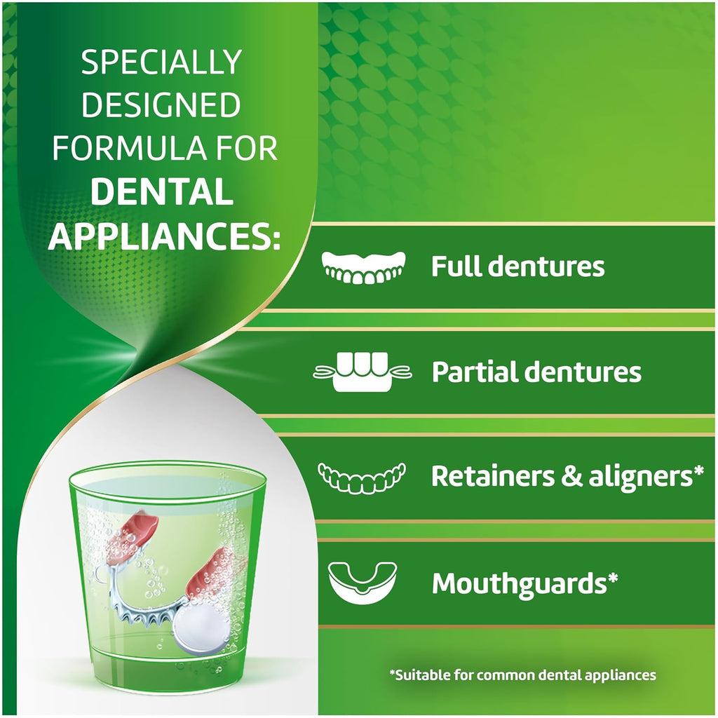 Dental Appliance Cleanser Tablets - Antibacterial Retainer & Mouthguard Cleaner, 60 Count