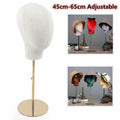 Adjustable Mannequin Head for Wig and Hat Display, 18-26 Inch Height, Metal Stand