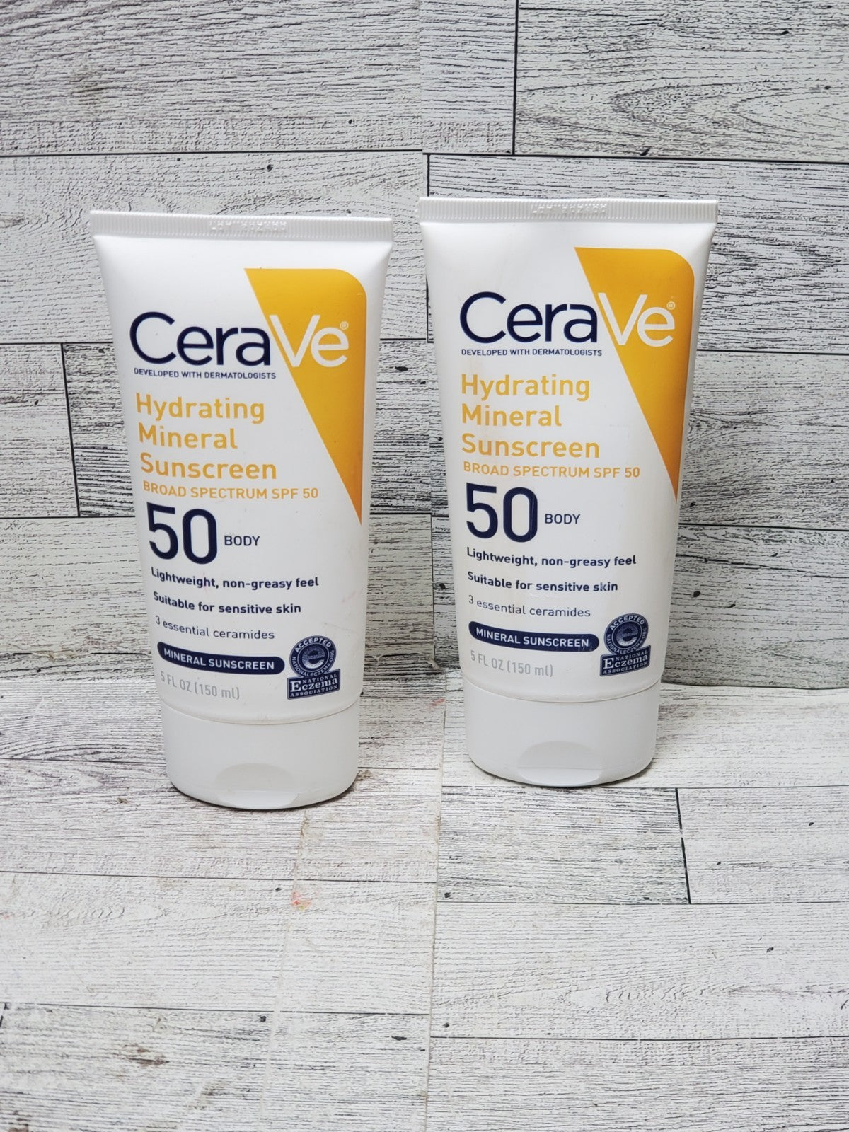 CeraVe Hydrating Mineral Sunscreen SPF 50 for Body - 2-Pack, 5 fl oz Each