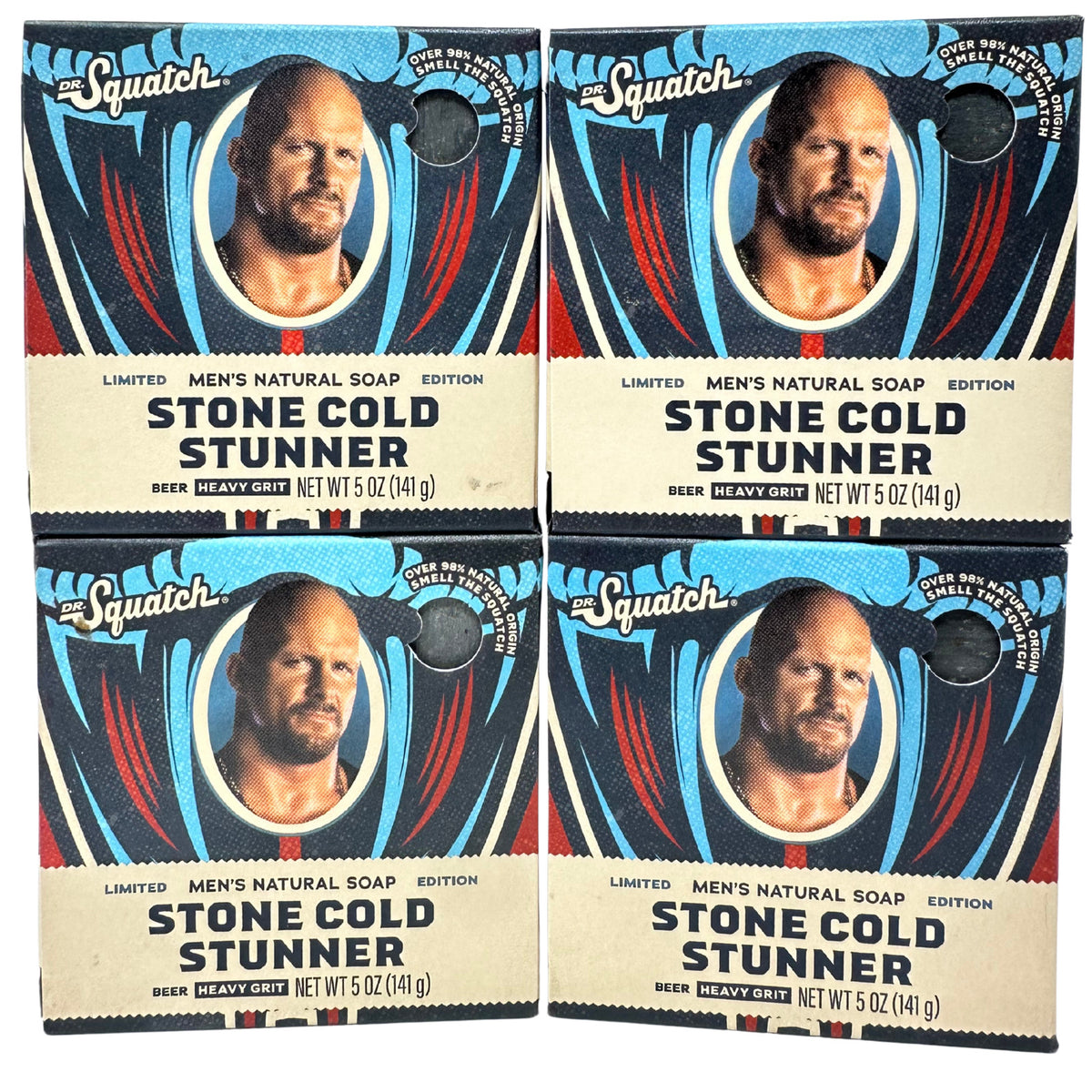 Men's Exfoliating Bar Soap - Natural 4-Pack with Cedarwood & Leather Scent