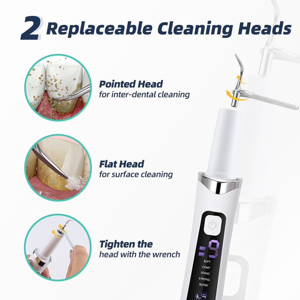 Ultrasonic Dental Tooth Cleaner Tartar & Plaque Remover with LED Light