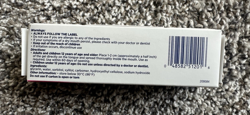 Dry Mouth Moisturizing Gel 1.5 oz Flavor-Free Oral Care