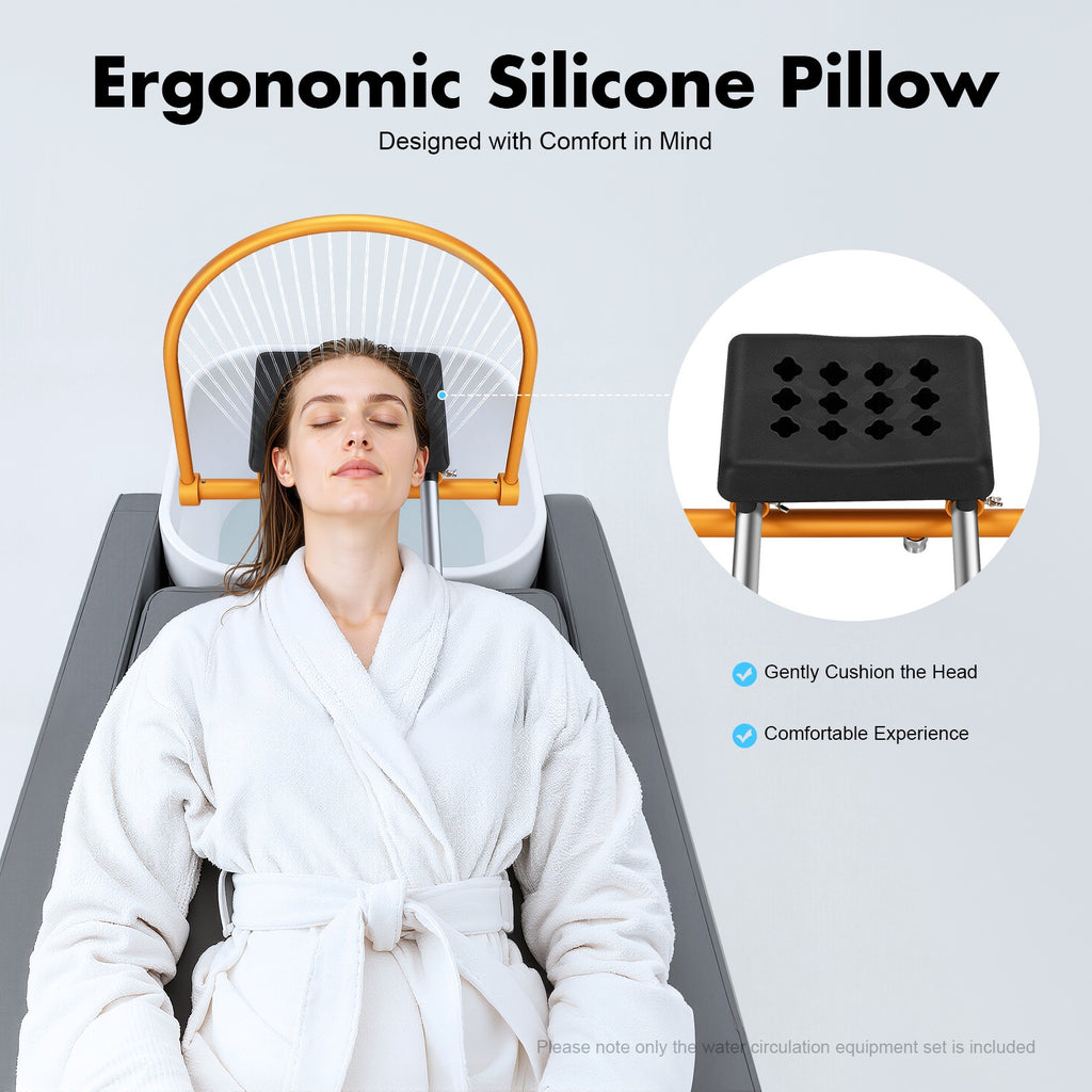Hair Washing Bed Water Circulation Equipment Rack Kit with Silicone Pillow