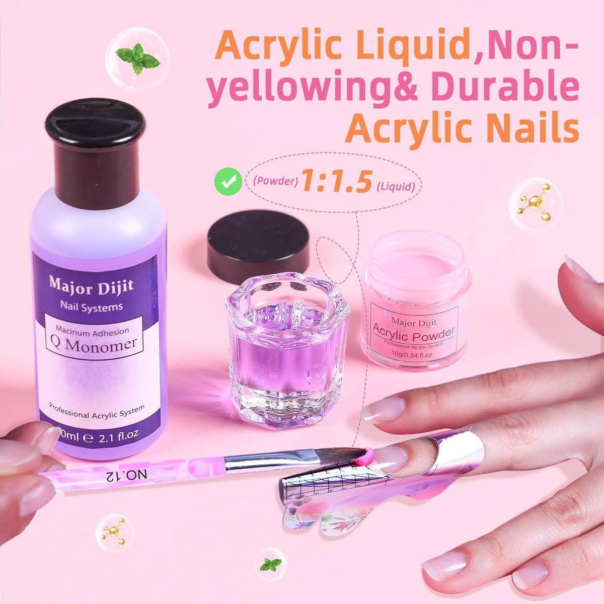 Acrylic Nail Kit for Beginners Professional Manicure Set with 12 Colors & Accessories
