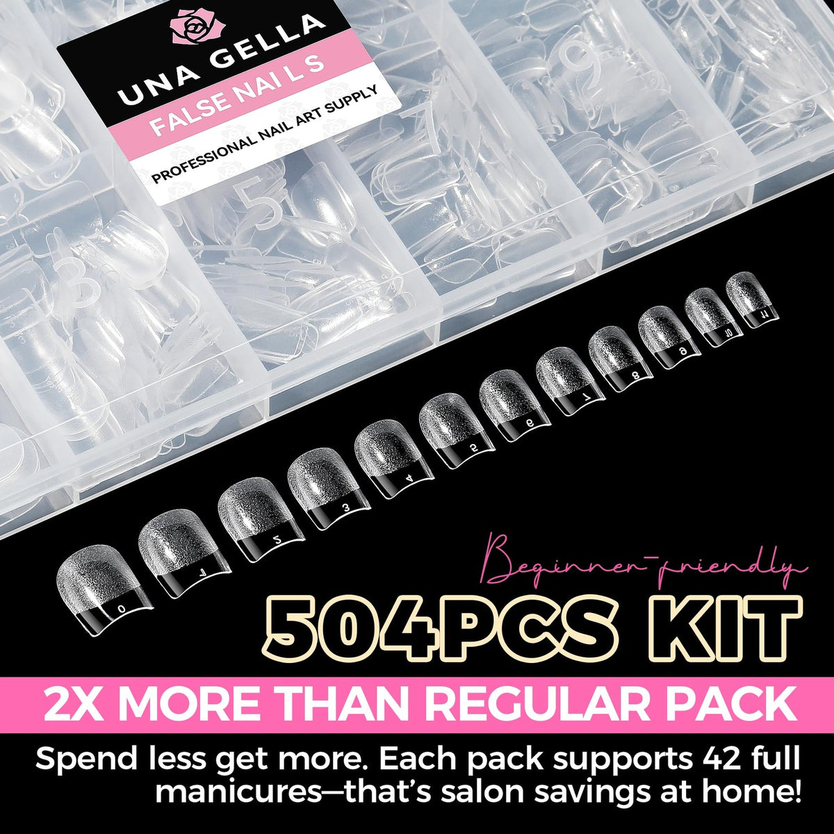 Extra Short Square Nail Tips - Clear Gel Tips for DIY Manicure