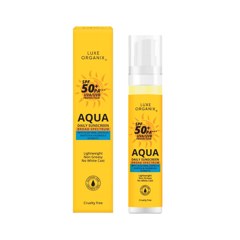 SPF 50+ PA+++ Sunscreen Lotion for Sensitive Skin - Water-Resistant, Non-Greasy, 50ml