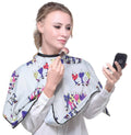 Makeup Artist Shortie Comb-Out Cape - Water-Repellent Styling Cape for Salons & Personal Use