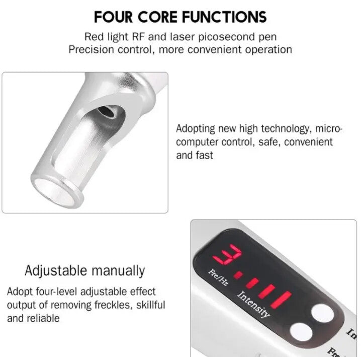 Rechargeable Laser PicoSecond Plasma Pen for Freckle Removal with Red Light Therapy