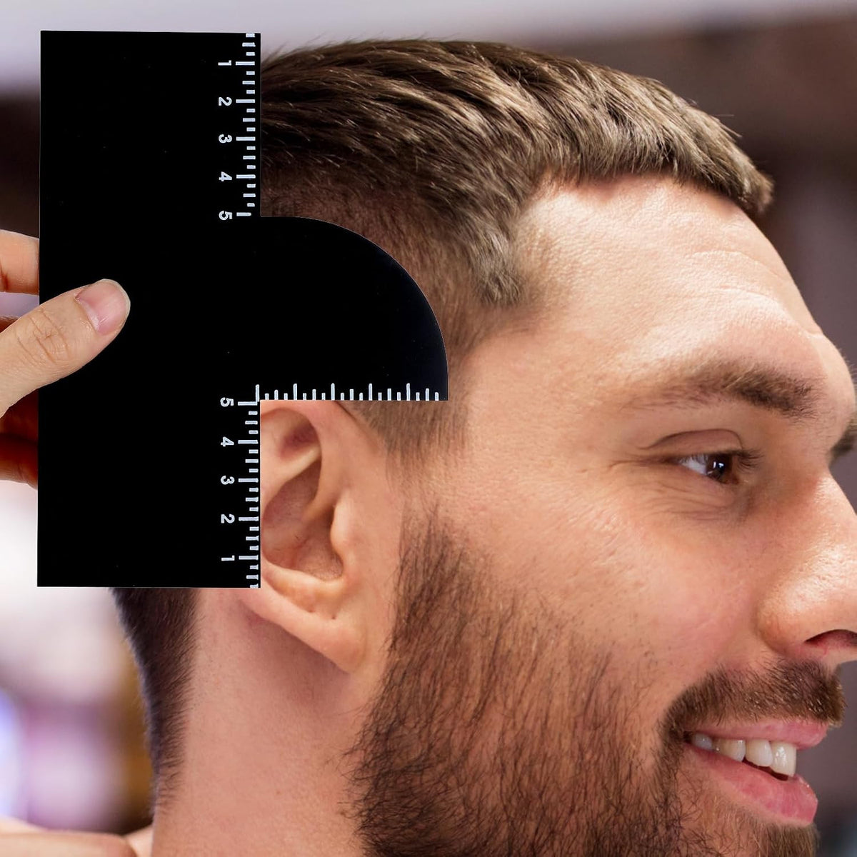 Professional Hairline Shaping Cards for Barbers - 2 Pcs Black T-Shaped Enhancement Tools