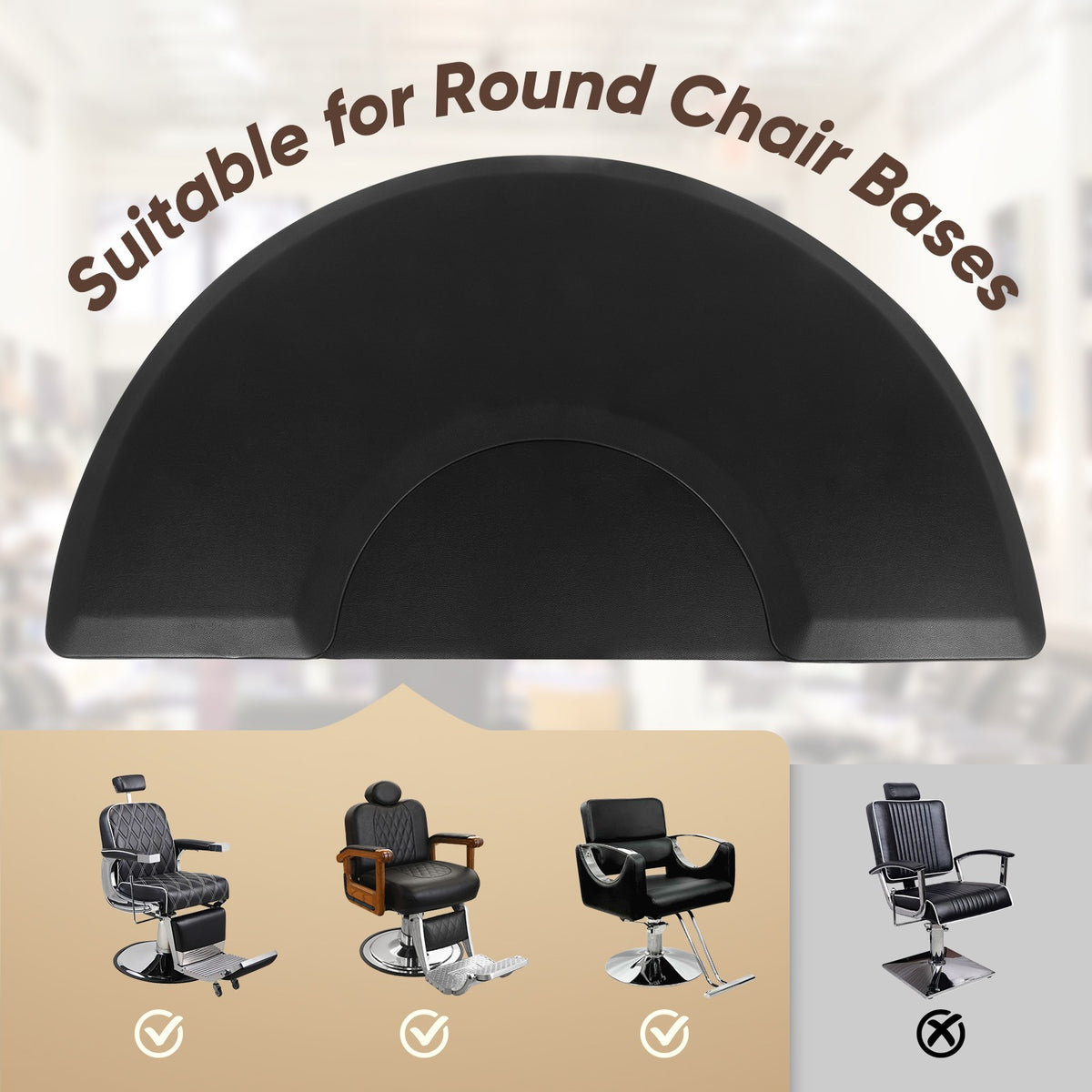 Thick Anti-Fatigue Salon Floor Mat 3x5 Feet for Hairdressing & Barber Chairs