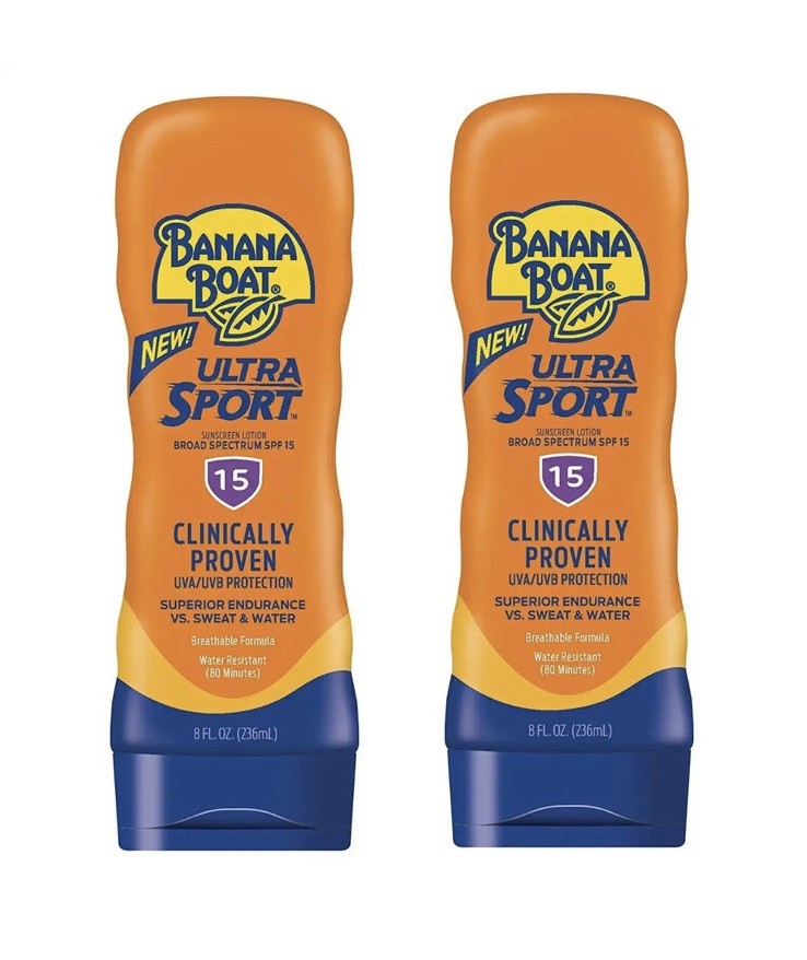 Banana Boat Ultra Sport Sunscreen Lotion SPF 15 - 8oz Pack of 2
